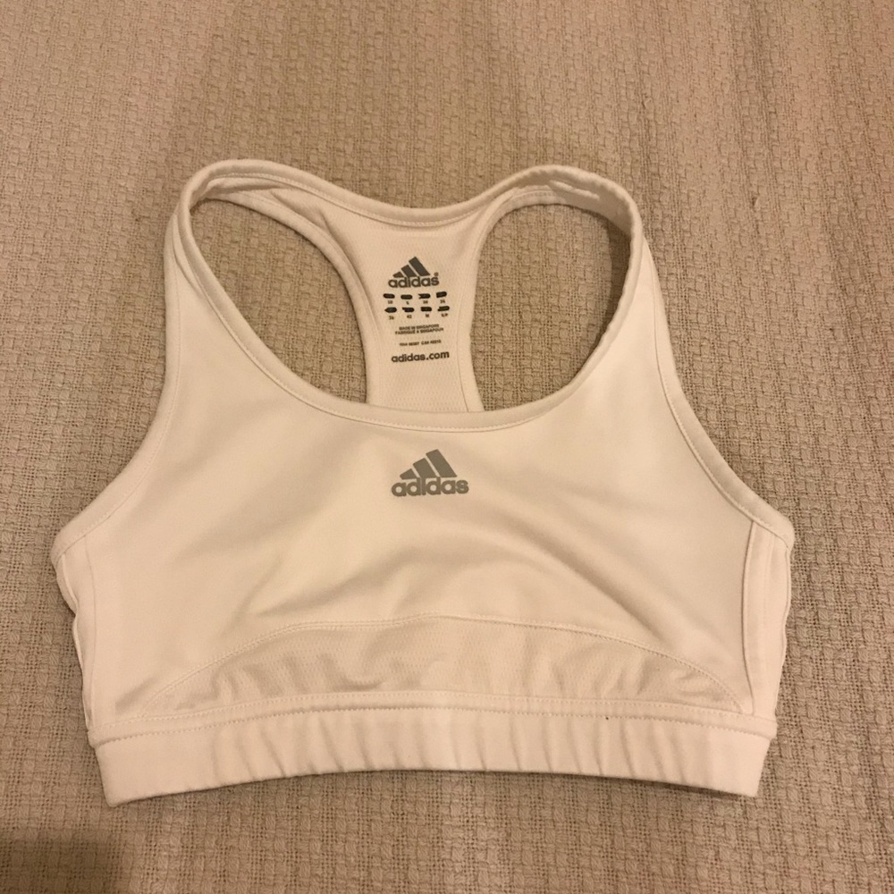 Adidas white sport bra